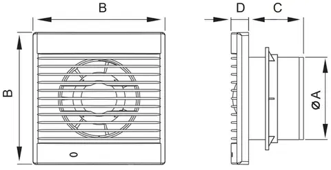 MEXEN EXS 150 koupelnový ventilátor, s vypínačem, bílá W9604-150K-00