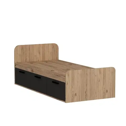 Rám jednolůžkové postele Akser - Atlantic Pine, Anthracite