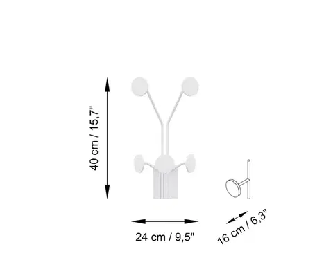 Wallity Nástěnný kovový háček Giraffe 24 cm bílý