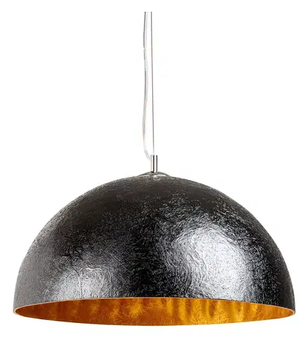 Estila Moderní černo zlatá sklolaminátová lampa Glow