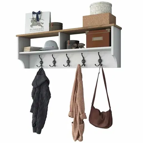 Nástěnný věšák Polo White and Walnut