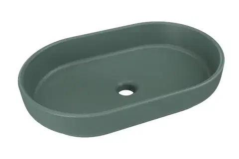 ArtCom Keramické umyvadlo RIVER 2 E-6594 ​​| zelený mat 55 x 35 cm