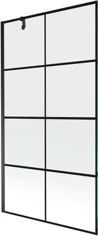 MEXEN/S Next vanová zástěna FIX 100x150, černý dekor, černý 895-100-000-00-77-70
