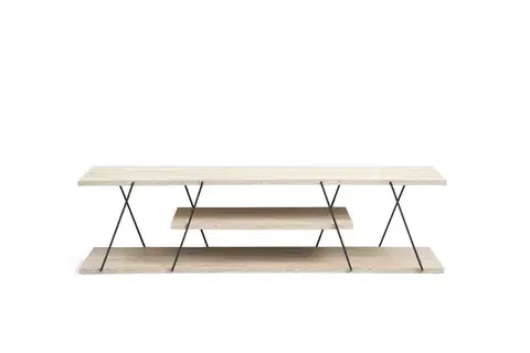 TV stolek Canaz - Black, Travertine