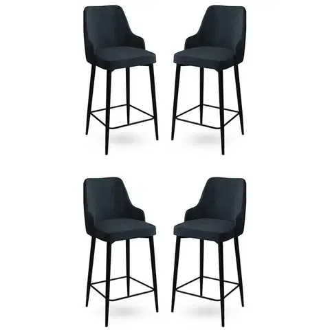 Bar Stool Set (4 Pieces) Enox - Anthracite, Black