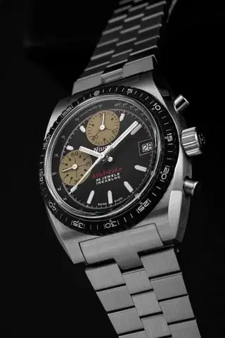 Nivada Grenchen Autochron White Automatic - Brown Leather