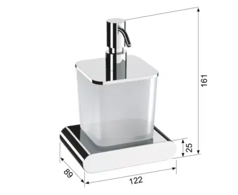 SAPHO FLORI dávkovač mýdla, 300ml, mléčné sklo, černá mat RF019/15