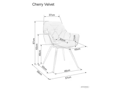 Jídelní křeslo CHERRY VELVET Signal