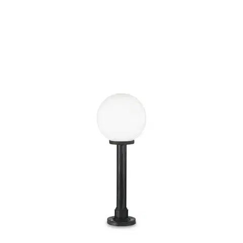 Venkovní sloupkové svítidlo Ideal Lux Classic Globe PT1 Small Transparente 187556 E27 1x60W IP44 čer