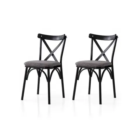 Sada jídelních židlí Ekol Grey and Black, 2 ks