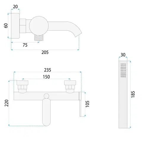 REA Vanová baterie Spot Nickel Brush REA-B2082