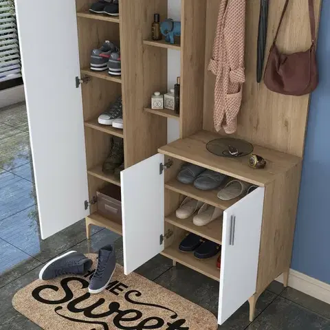 Předsíňová sestava Ewe White and Walnut