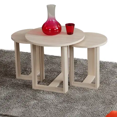 Sada odkládacích stolků (3 kusy) Mira - Oak