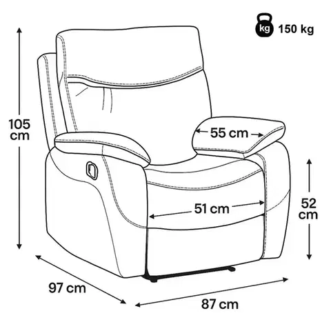 Polohovací TV křeslo TV-4092 Autronic