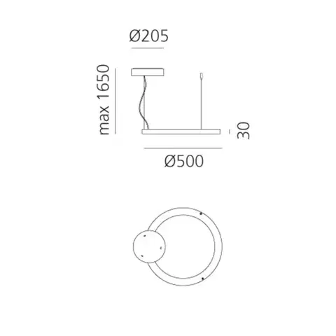 Artemide závěsné svítidlo Ripple Ring Ø500 50 W 3000K