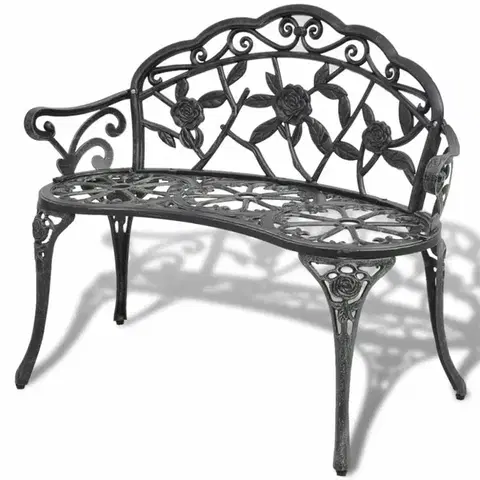 Zahradní lavice 100 cm litý hliník Dekorhome