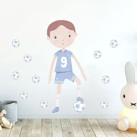 Bayo Samolepka na zeď Fotbalista, modrá