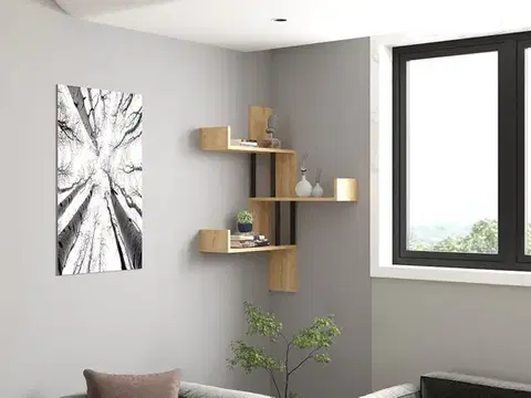 Nástěnná police Bombe - Sapphire Oak