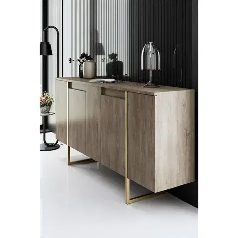Skříňka Luxe Walnut and Gold