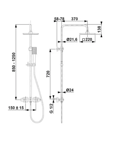 KFA LOGON termostatický sprchový set, chrom 5746-910-00