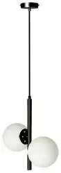 Závěsná lampa Duo černá 2x15W E14 bílé stínidlo