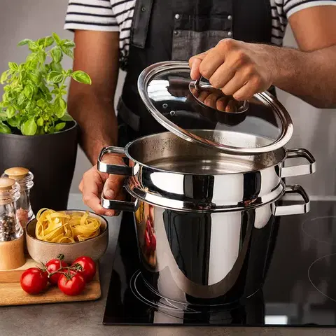 Hrnec na těstoviny Merkur se skleněným víkem 6,5 l - 601202