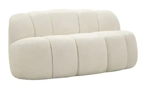 Estila Moderní dvoumístná sedačka Berry s plyšovým potahem v bílé barvě a designem cloud sofa 145 cm