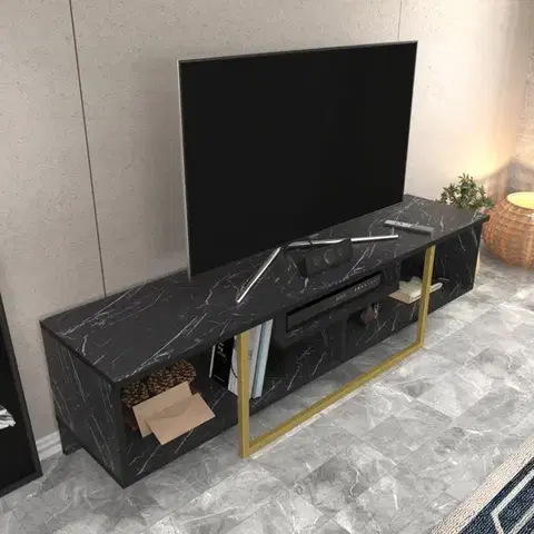 TV stolek Asal 150 - Black, Gold