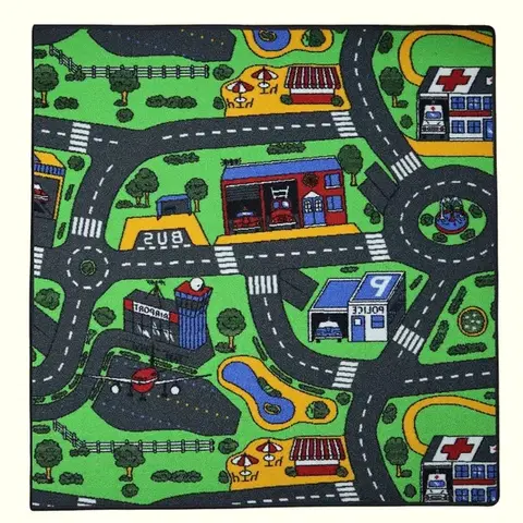 Vopi, Dětský kusový koberec City life čtverec, 60x60, vícebarevná, dětský pokoj