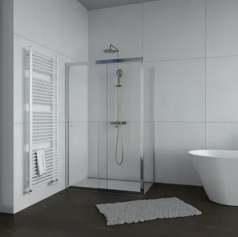 H K Sprchový kout Flexi 110x80, L/P varianta včetně sprchové vaničky z litého mramoru SE-FLEXI11080/THOR-11080