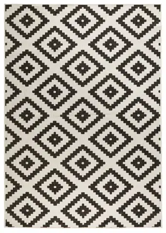 Hanse Home, Kusový koberec Twin-Wendeteppiche 103129 schwarz creme – na ven i na doma, 240x340, černobílá, chodba / předsíň