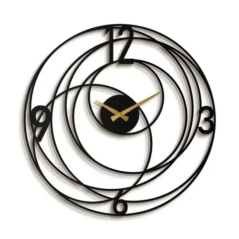 Wallity Nástěnné kovové hodiny Clock Big Bang černé