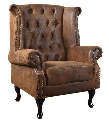 Estila Stylové křeslo Chesterfield s bočnicemi