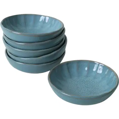 Sada 6 kameninových misek Laguna 12 cm, tyrkysová