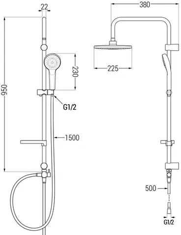 MEXEN Erik sprchový sloup, chrom 78205-00