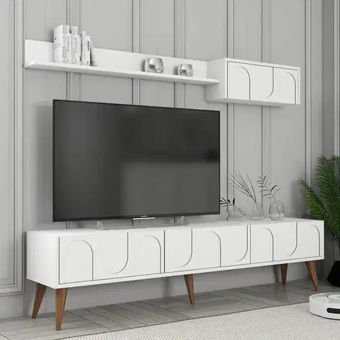 TV stěna / Sestava pod TV Lyon 2 - White, Walnut