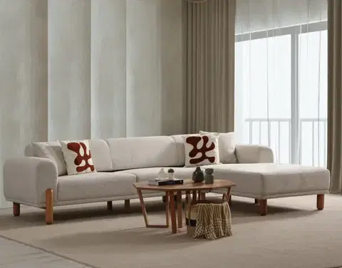 Rohová rozkládací pohovka Lyke Right - Cream