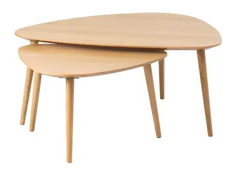 Estila Sada 2 konferenčních stolků Halia, dubově hnědá, 100 cm