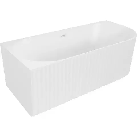 MEXEN/S Gia volně stojící rohová vana reliéf levá 170 x 80, bílá mat, sifon a přepad bílá 52701708001L-20