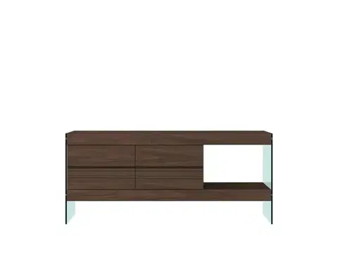 LivinHill Komoda Soho 184 cm ořech/čirá