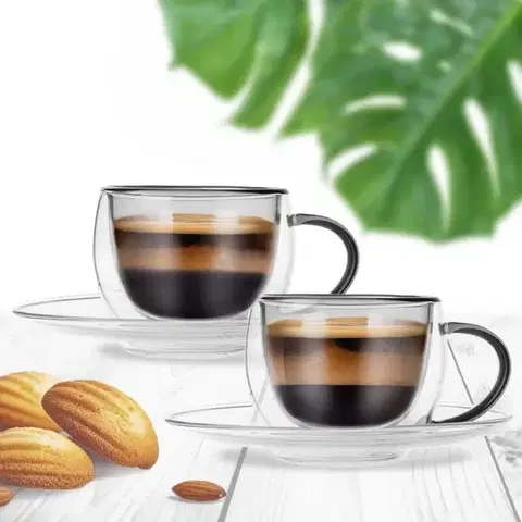 Hrnky dvoustěnné 2 ks DOUBLE espresso 0,1 l
