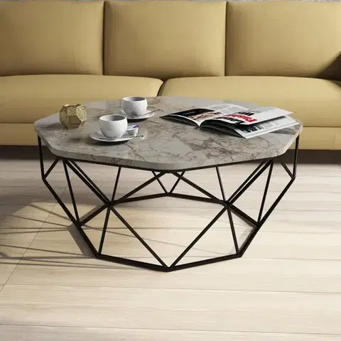 Konferenční stolek Diamond - White Marble