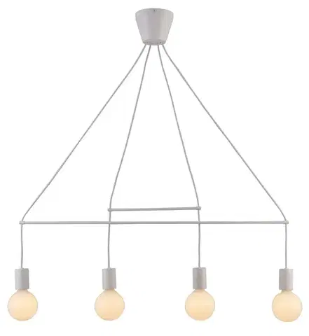 Závěsná lampa matně bílá 4x40W nastavitelná E27 Alto