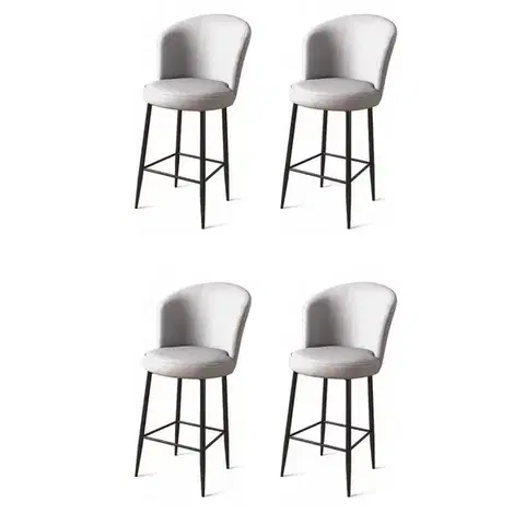 Bar Stool Set (4 Pieces) Uras - Grey, Black