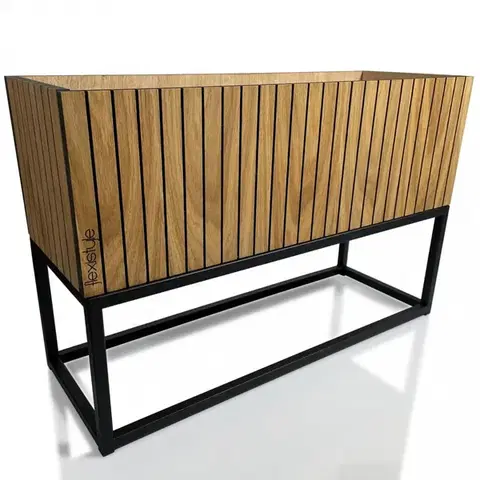 Elegantní květináč z přírodní dubové dýhy LOFT FIORINO 62X22X40 cm
