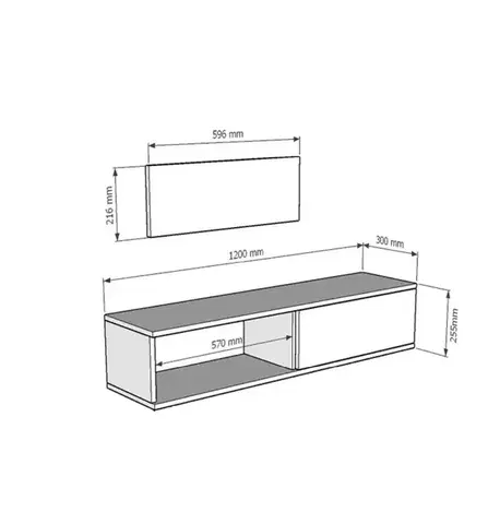 TV stolek Zuzu Double - Anthracite