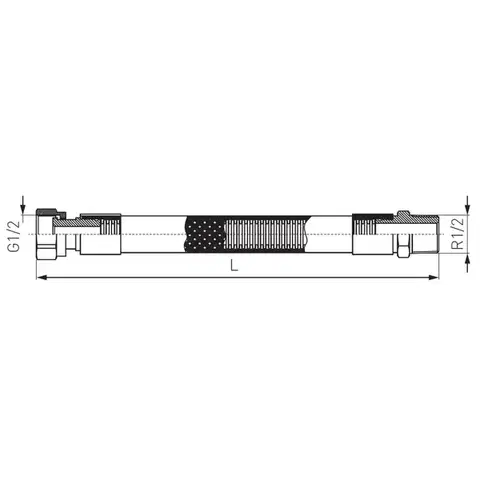 NOVASERVIS Plynová připojovací hadice 1/2" ŠM-0,5m WGN0500