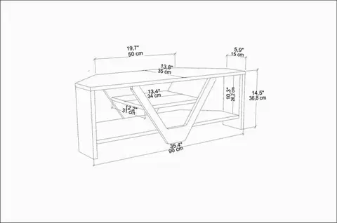 TV stolek Karin - Walnut, Black
