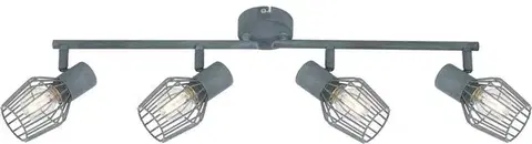Nástěnná stropní lampa pásková 4X40W E14 šedá VIKING