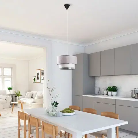 Závěsný lustr Cake - Light Grey, Silver